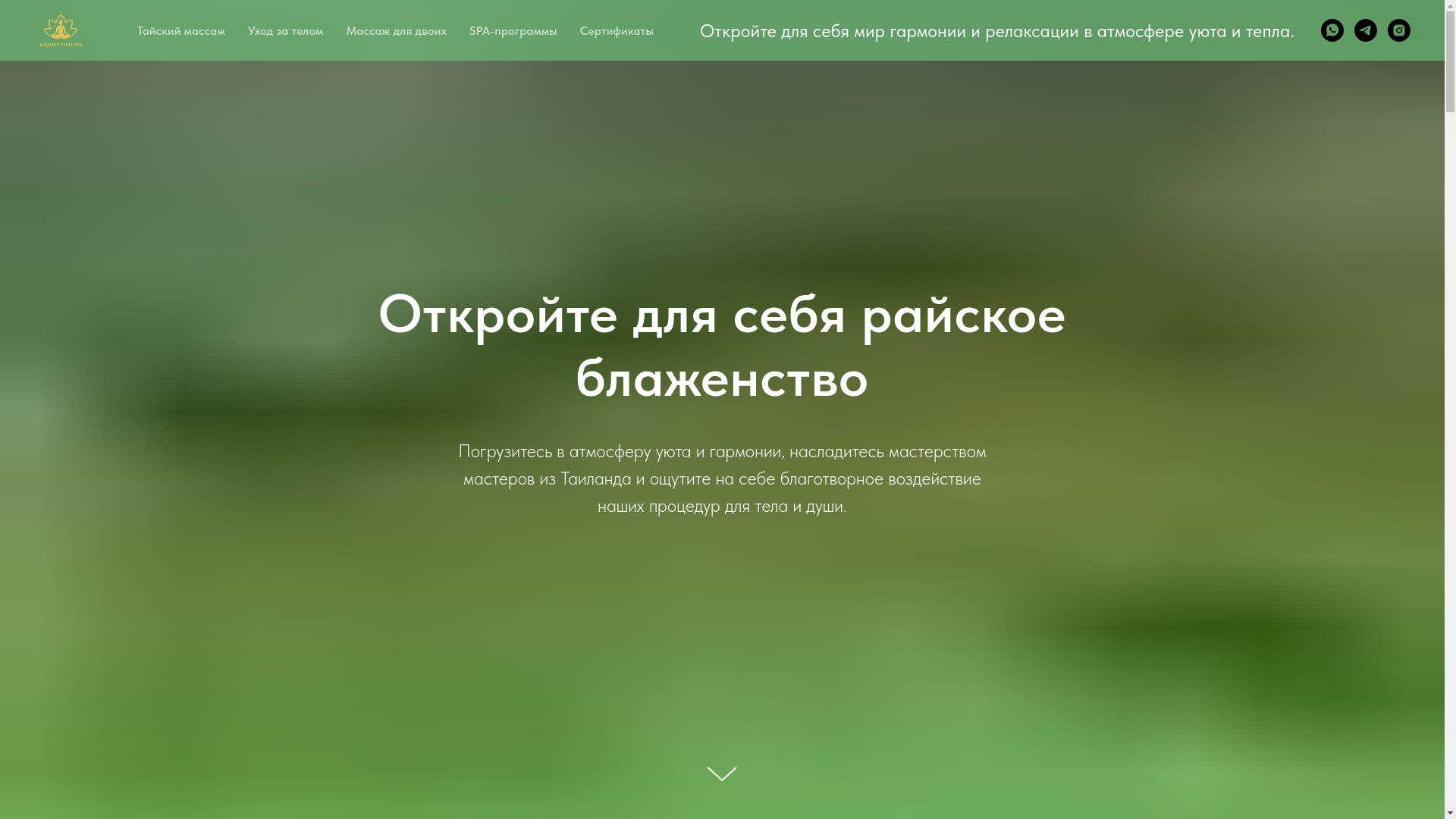 website screenshot of https://goldenthaispa.kz/