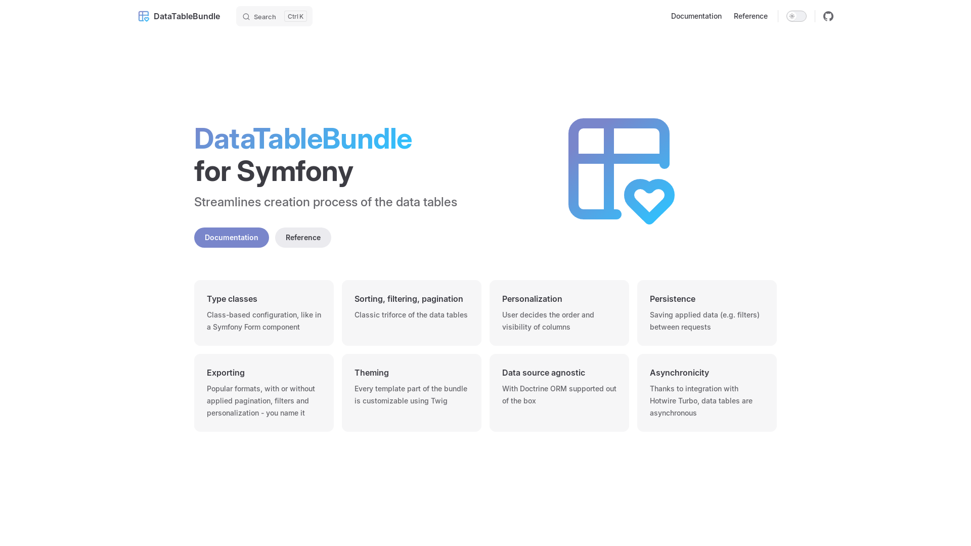 website screenshot of https://data-table-bundle.pages.dev/