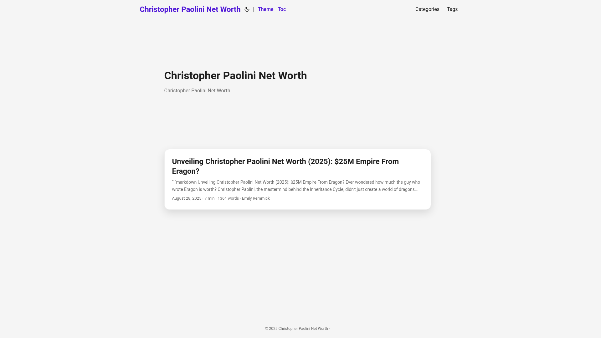 website screenshot of https://christopher-paolini-net-worth.pages.dev/