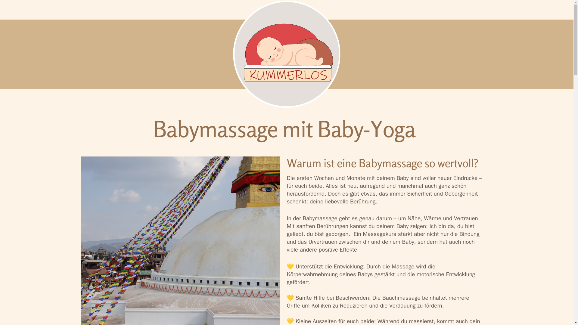 website screenshot of https://babymassagekummerlos.com/