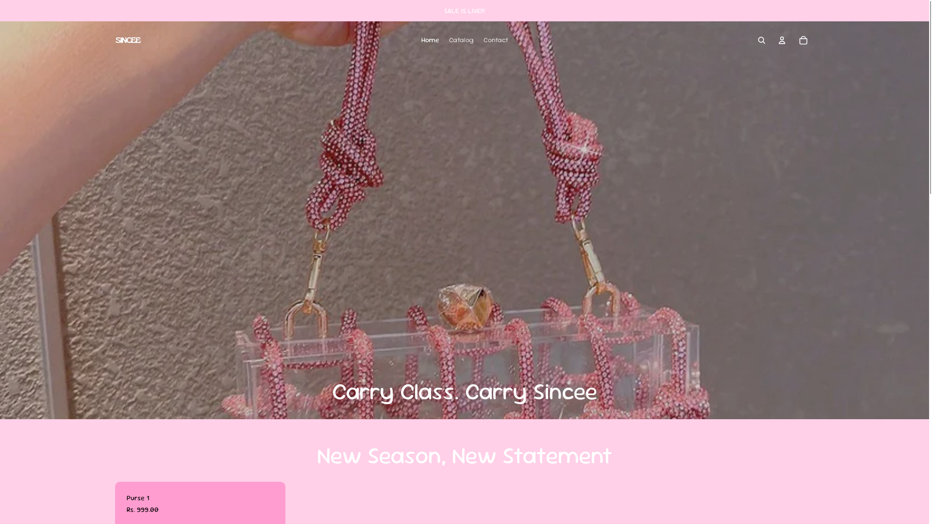 website screenshot of https://sincee.shop/