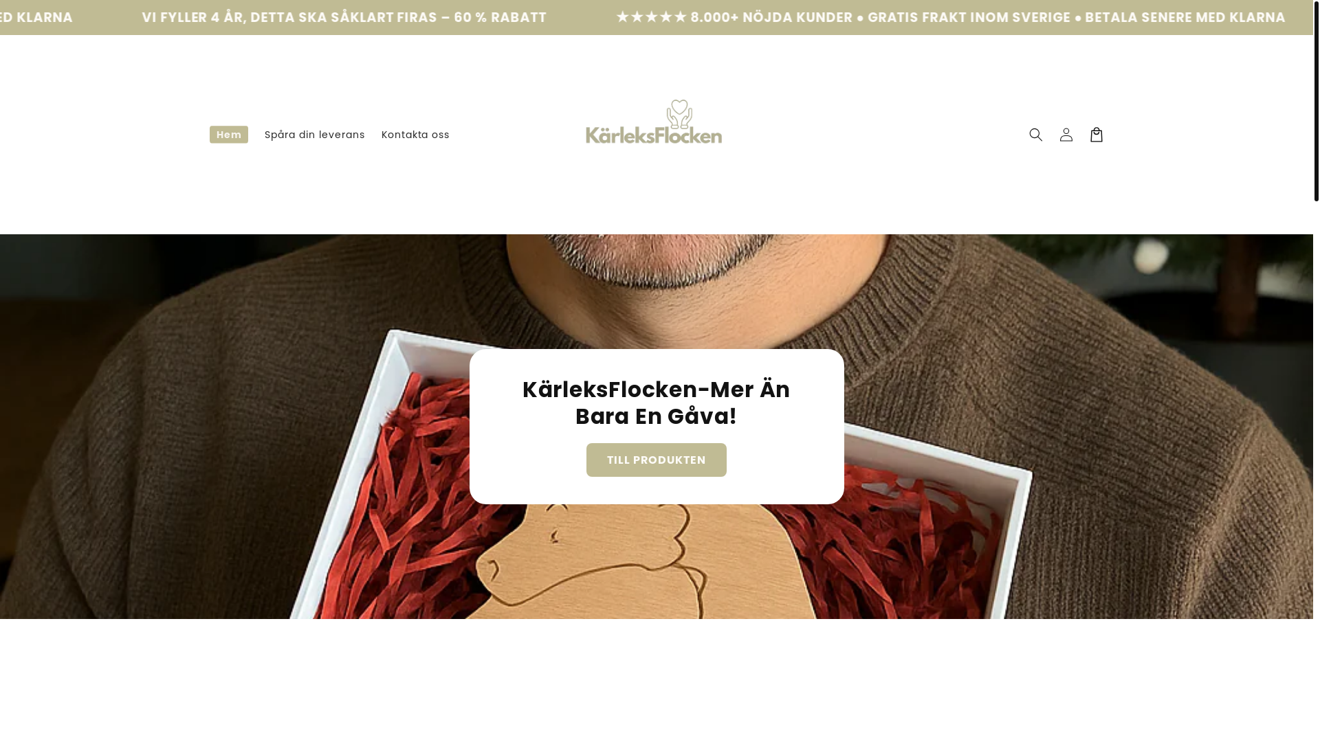 website screenshot of https://xn--krleksflocken-bfb.se/