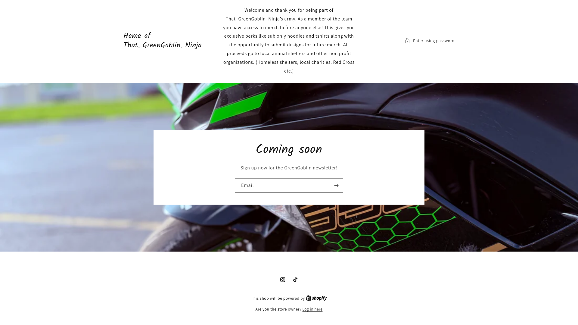 website screenshot of https://homeofthatgreengoblinninja.com/