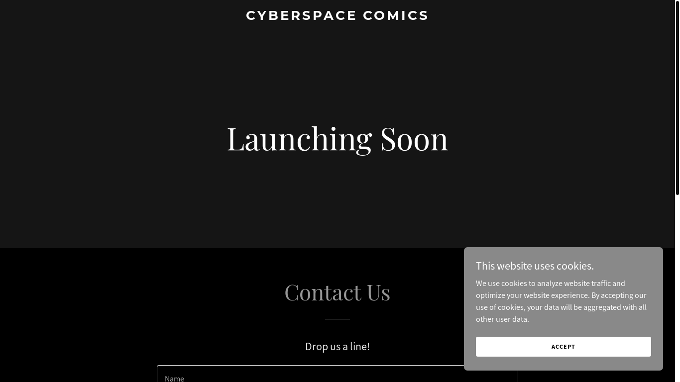 website screenshot of https://cyberspacecomics.ai/