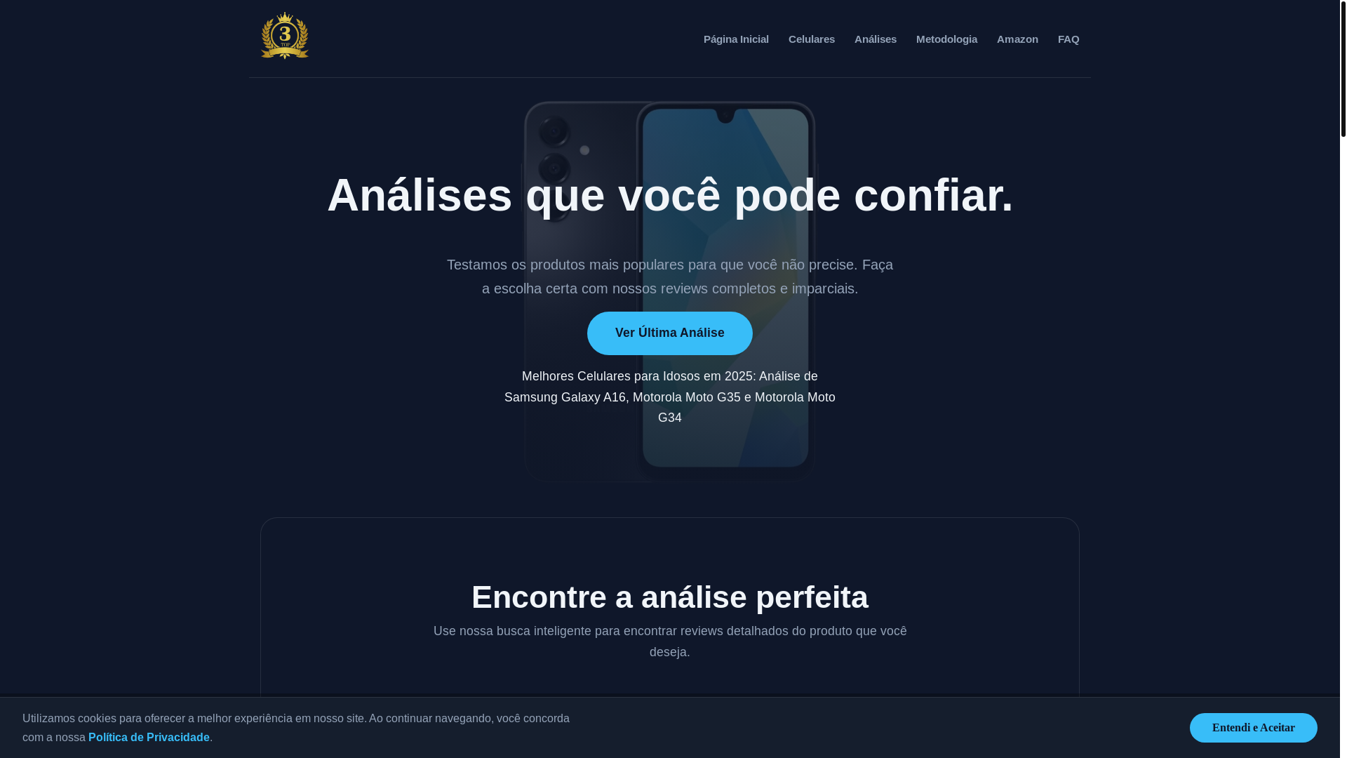 website screenshot of https://top3celulares.com/