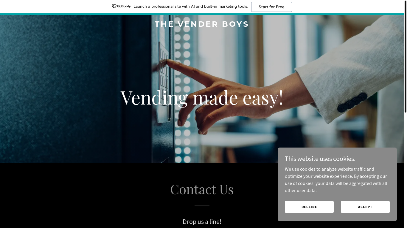 website screenshot of https://thevenderboys.co.uk/