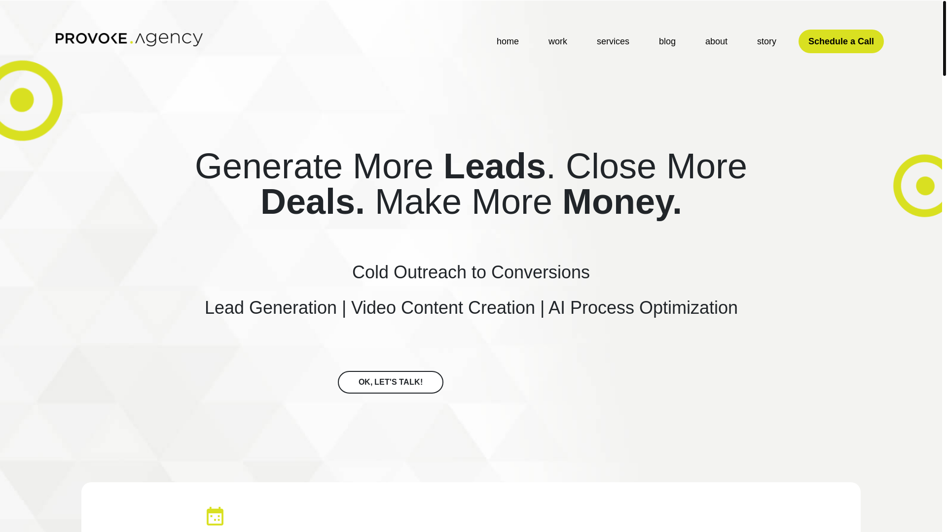 website screenshot of https://provokeagencysmart.com/