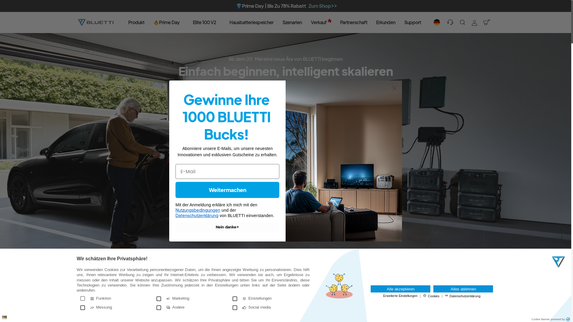 website screenshot of https://de.bluettipower.eu/