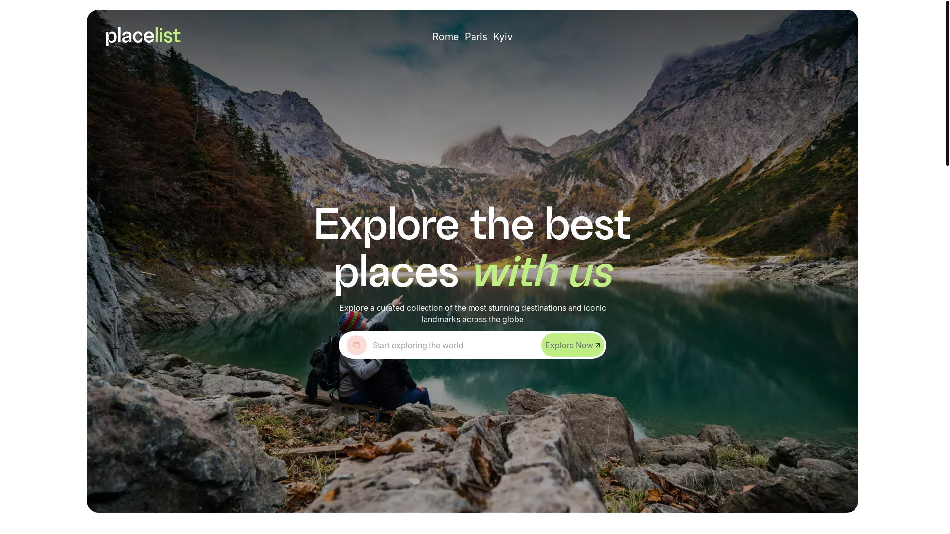 website screenshot of https://placelist.is/