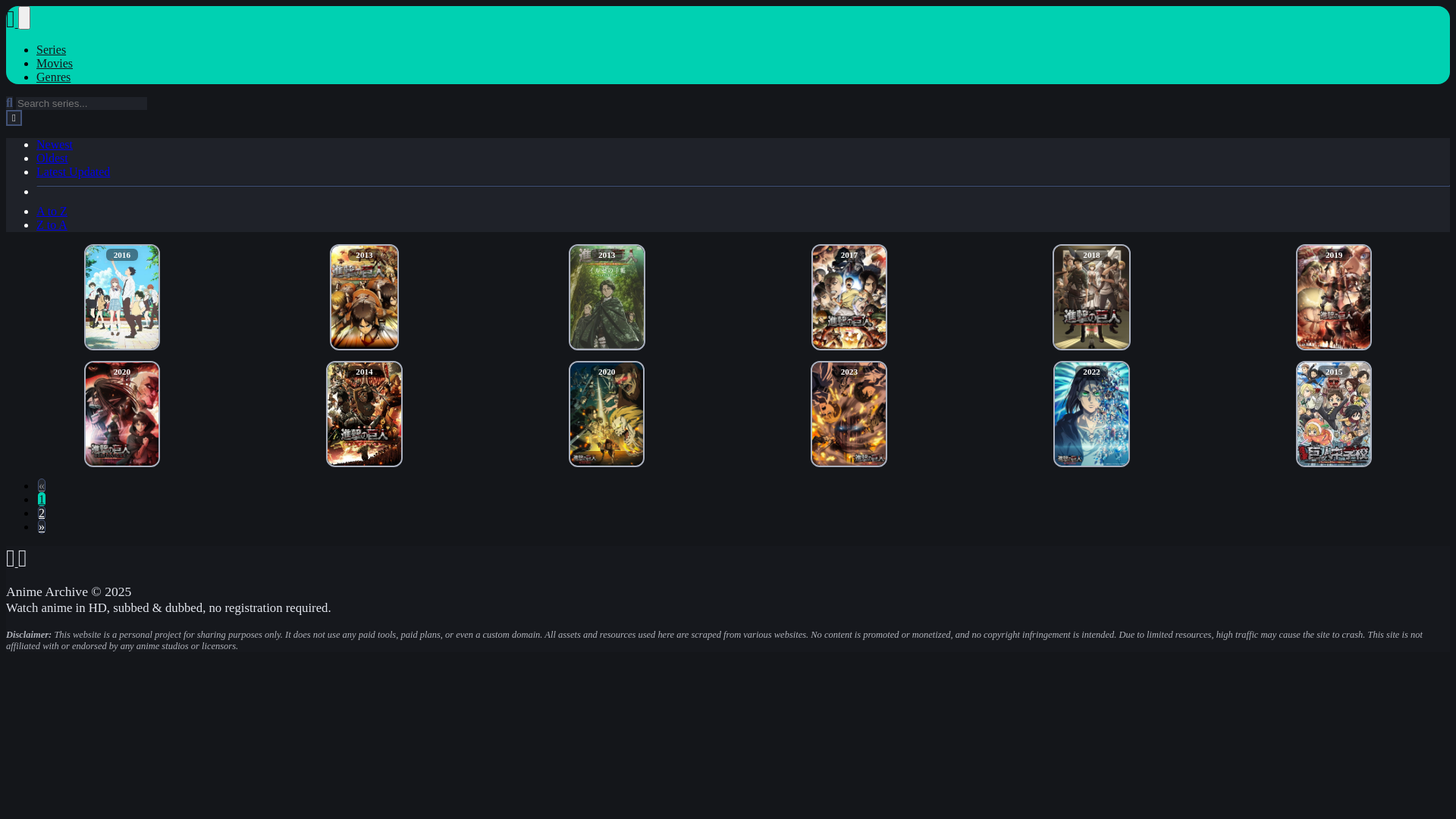 website screenshot of https://anime-archive-3le.pages.dev/