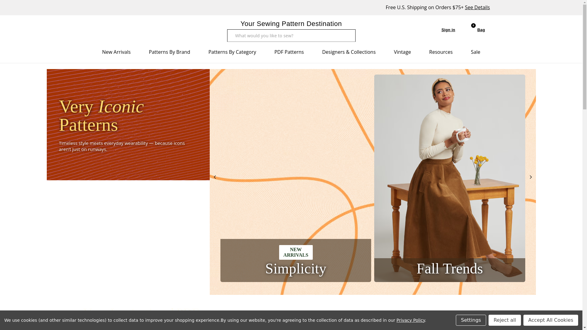 website screenshot of https://specialtypatterns.com/