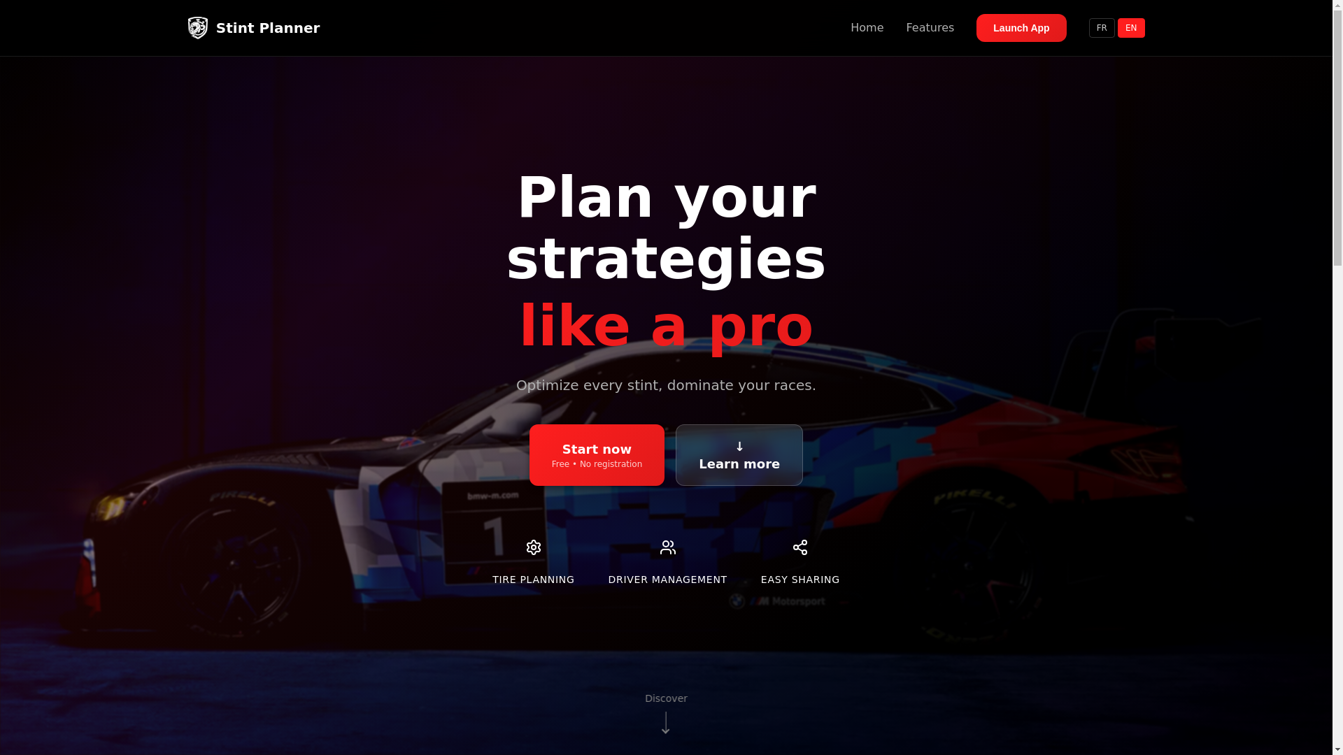 website screenshot of https://stintplanner.com/