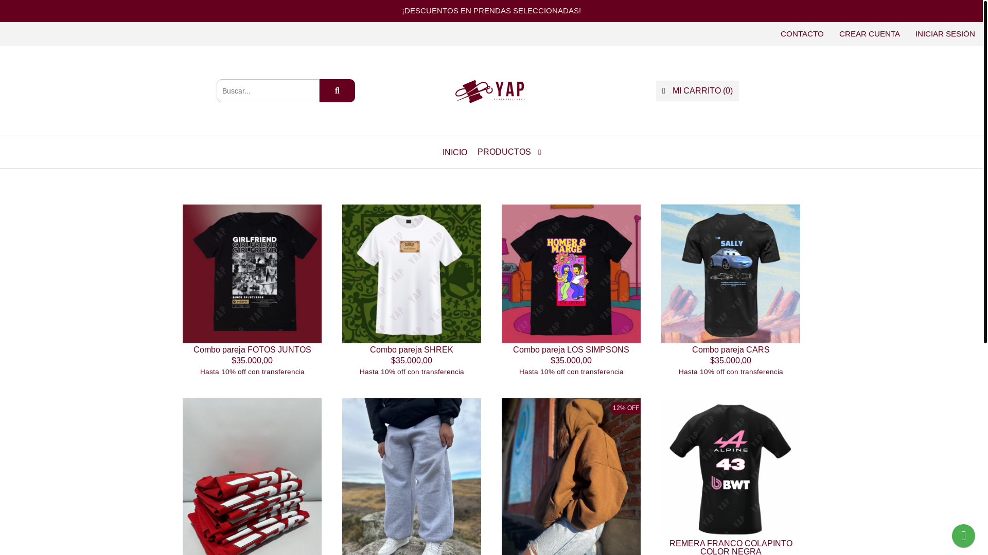 website screenshot of https://yappersonalizados.com.ar/
