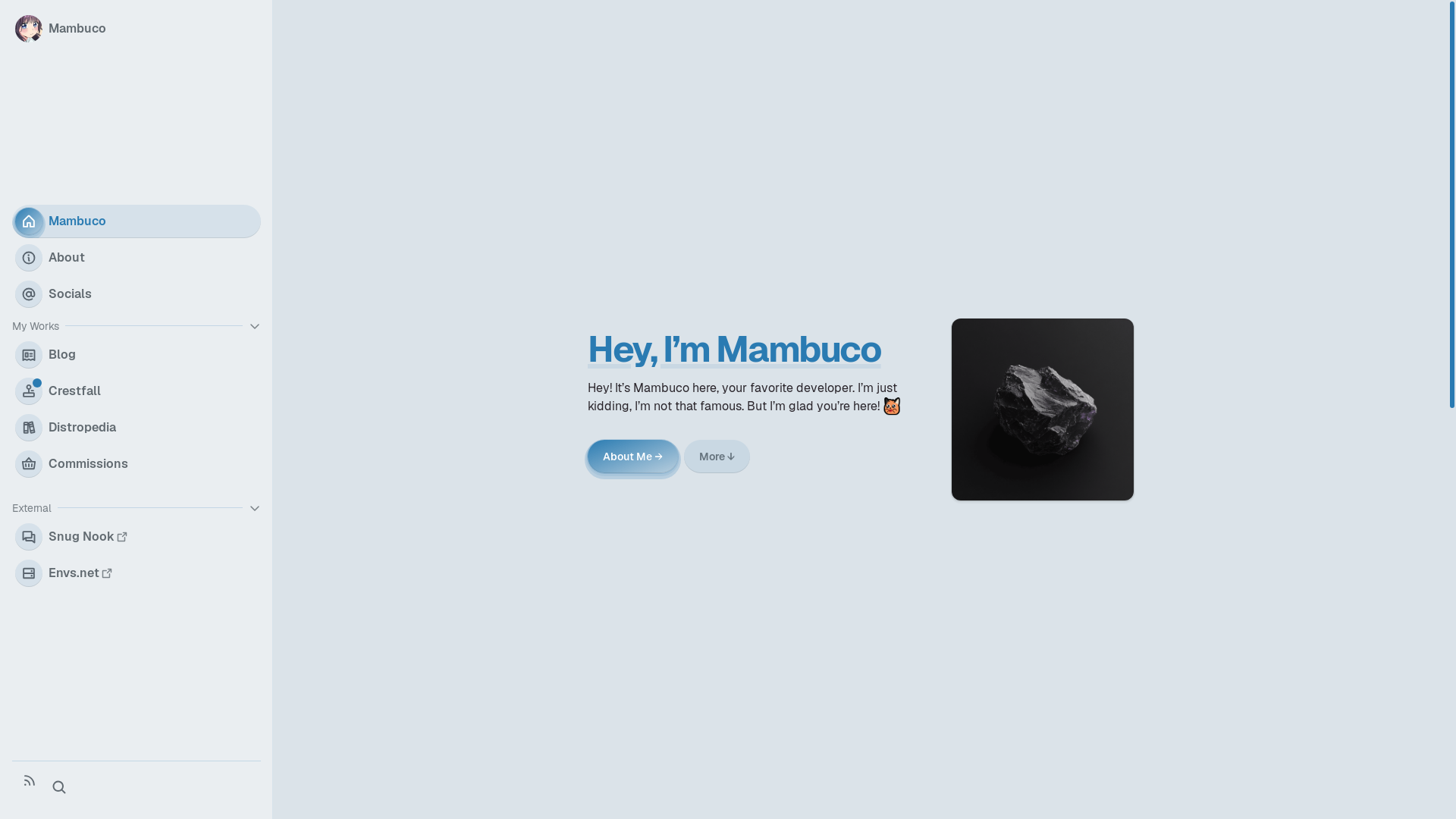 website screenshot of https://mambuco.dev/
