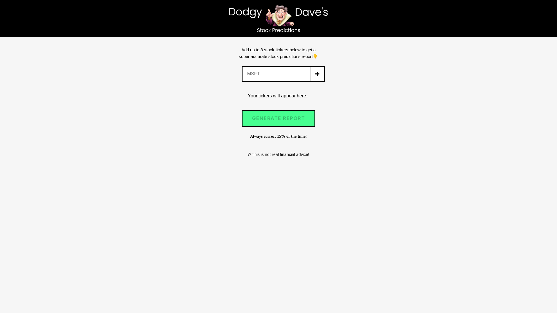 website screenshot of https://stock-predictions-ai-app-6ah.pages.dev/