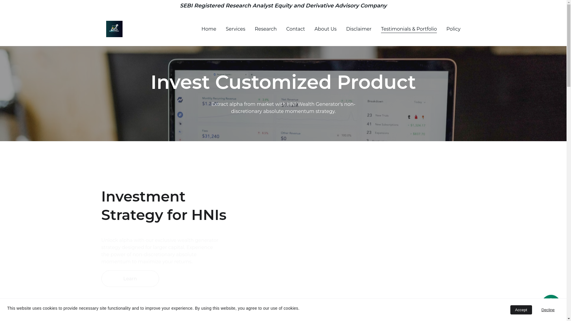 website screenshot of https://expertstocks.in/testimonials-and-portfolio