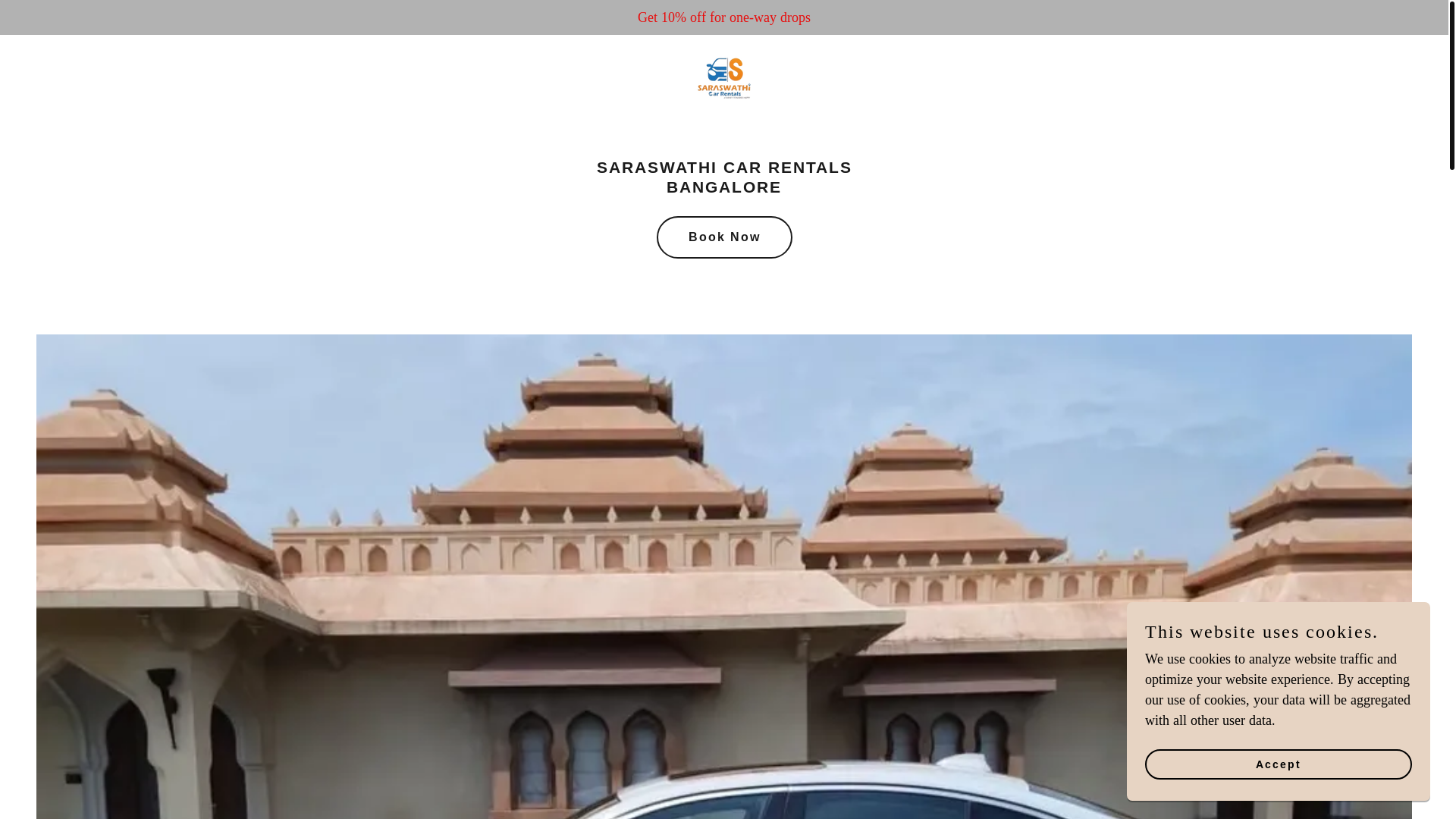 website screenshot of https://saraswathicarrentals.in/