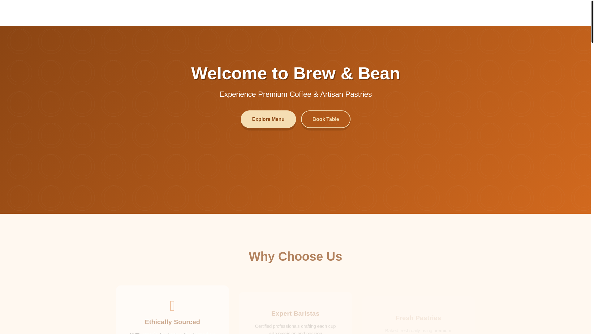 website screenshot of https://brewnbean.pages.dev/