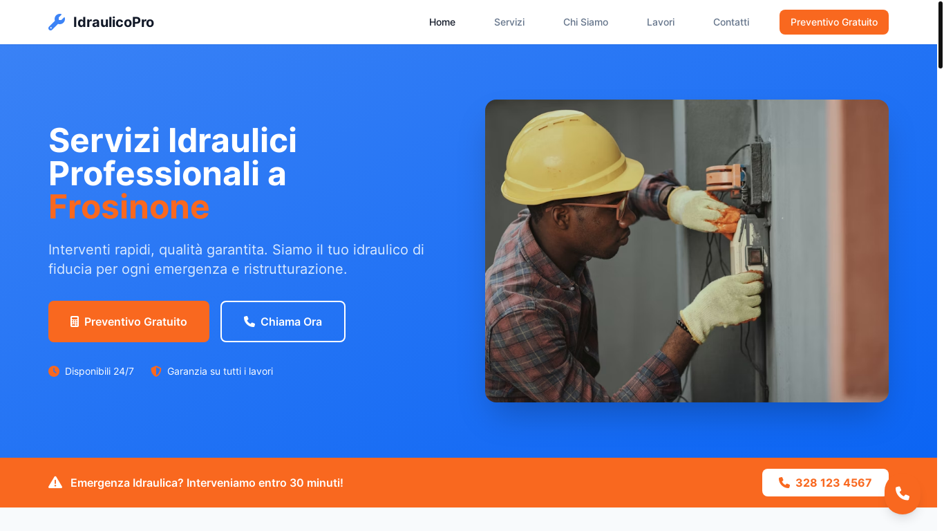 website screenshot of https://idraulicopro.xyz/