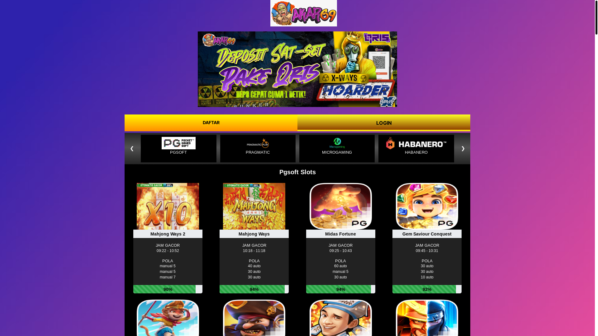 website screenshot of https://diakar69rtp.sbs/