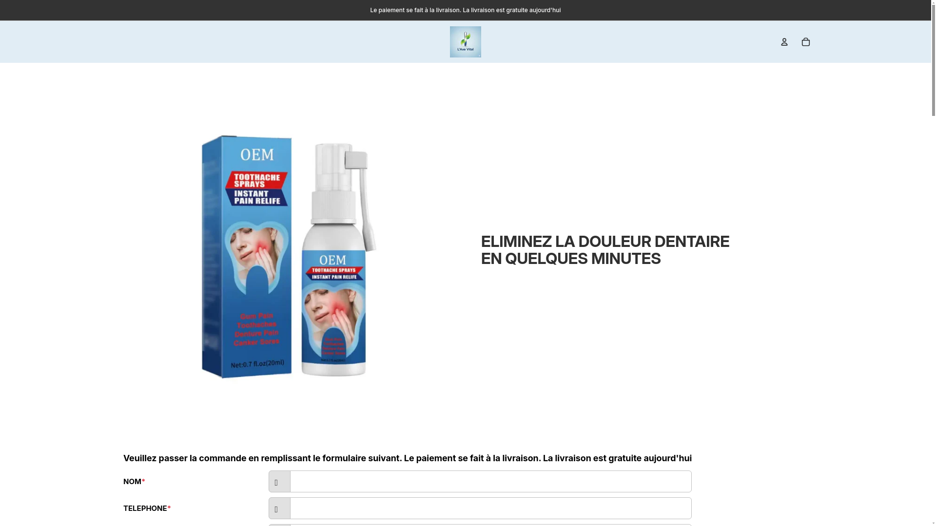 website screenshot of https://laxevital.store/