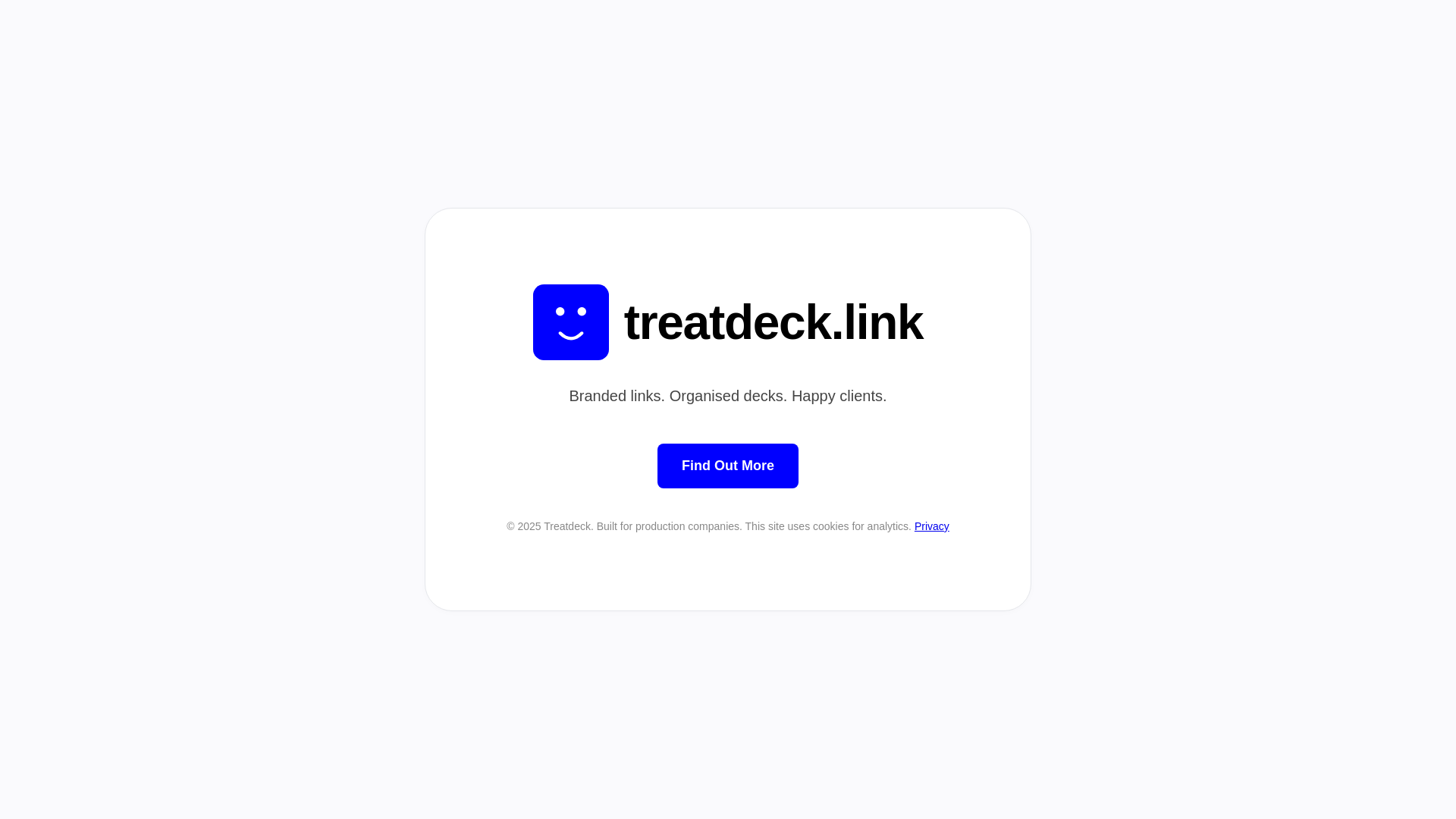website screenshot of https://treatdeck-landing.pages.dev/