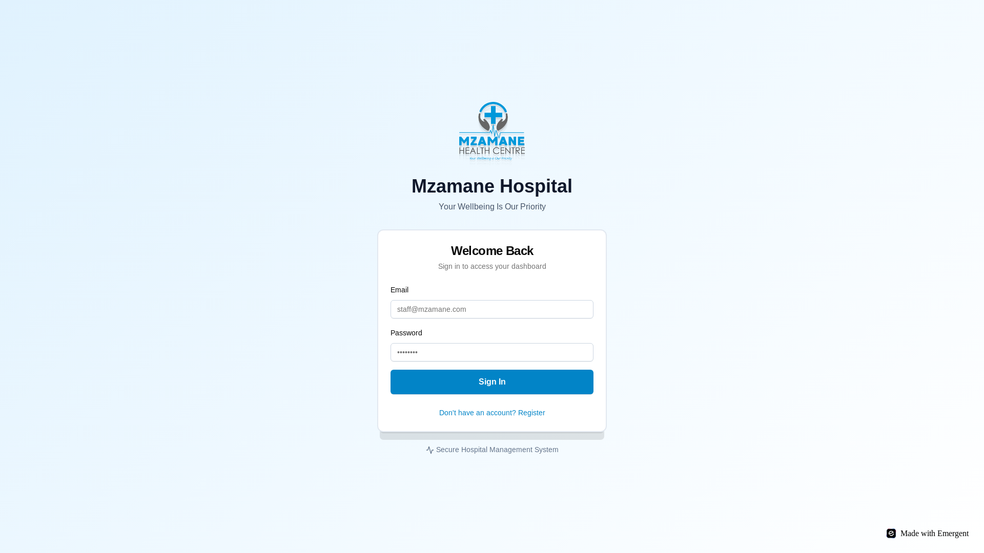 website screenshot of https://mzamanehealth.org/