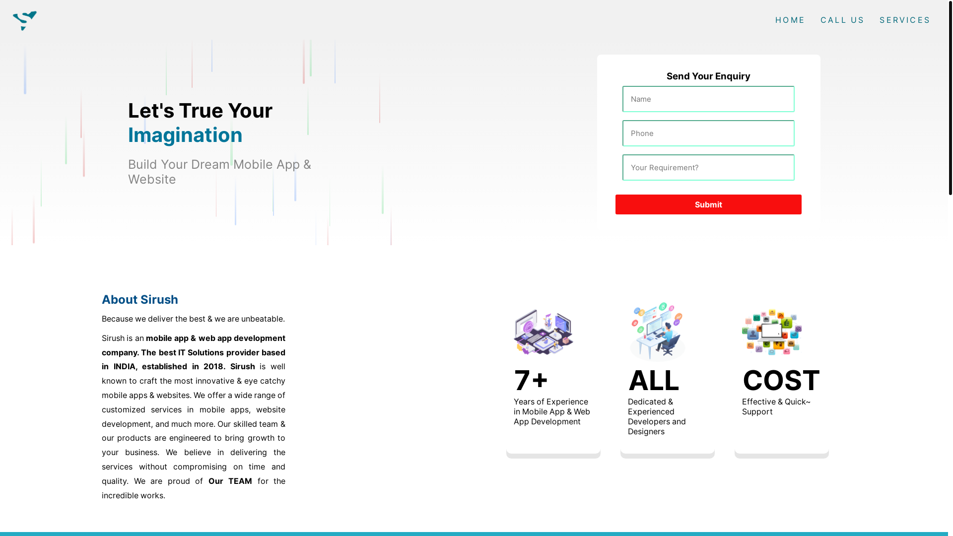 website screenshot of https://sirush.in/