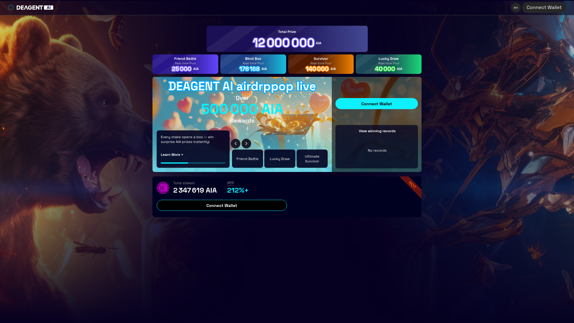 website screenshot of https://deagent-ai.org/