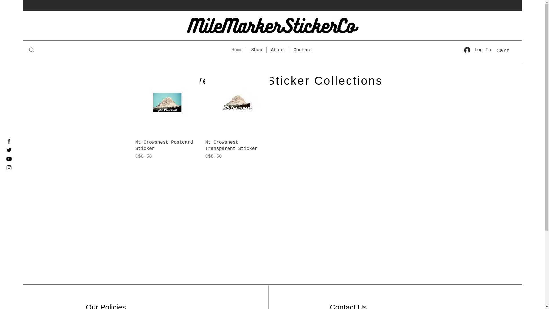 website screenshot of https://milemarkerstickerco.ca/