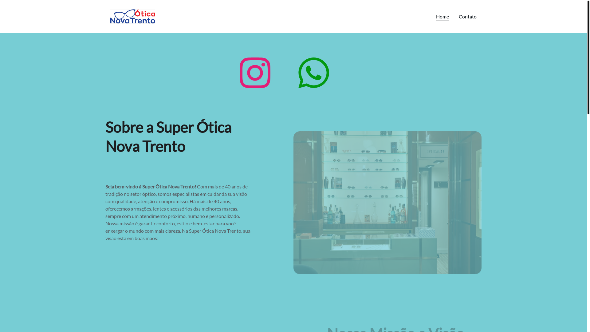 website screenshot of https://oticanovatrento.com.br/