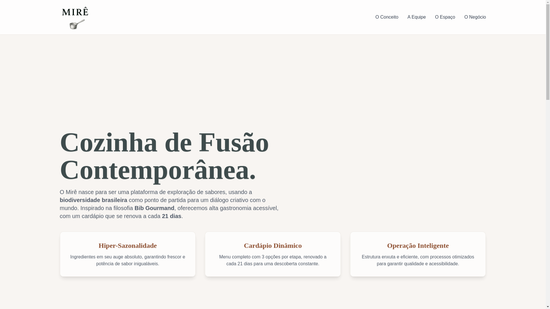 website screenshot of https://miregastronomia.com.br/