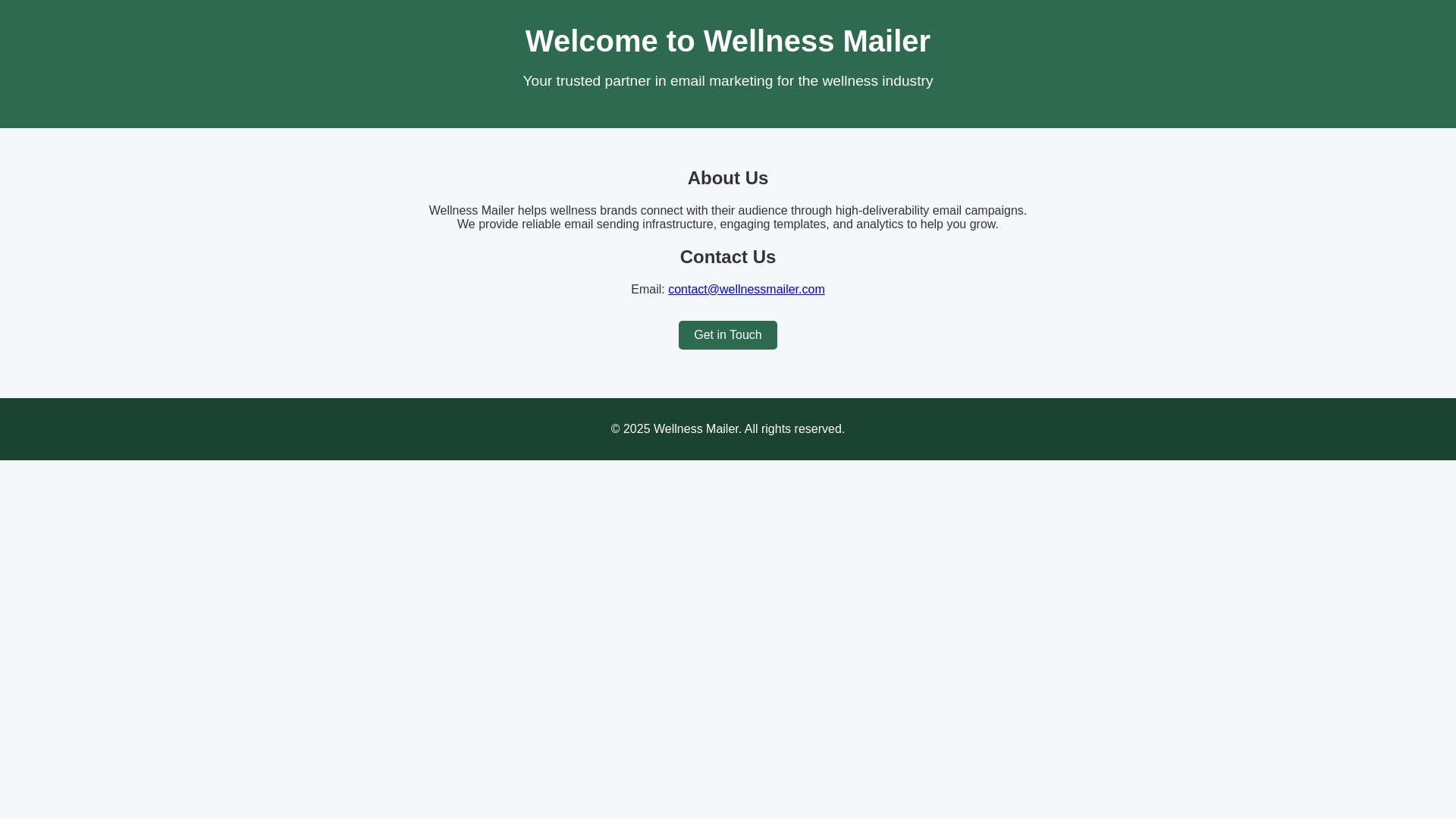 website screenshot of https://wellnessmailer-site.pages.dev/