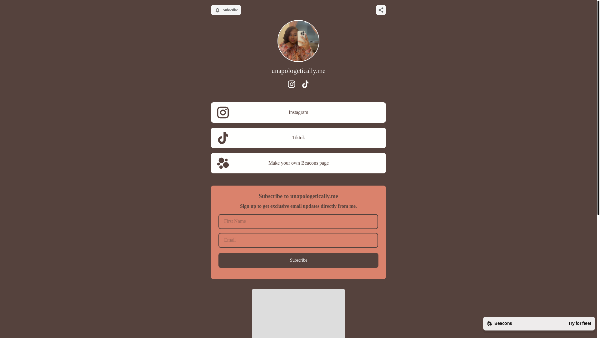 website screenshot of https://unapologetically.vip/