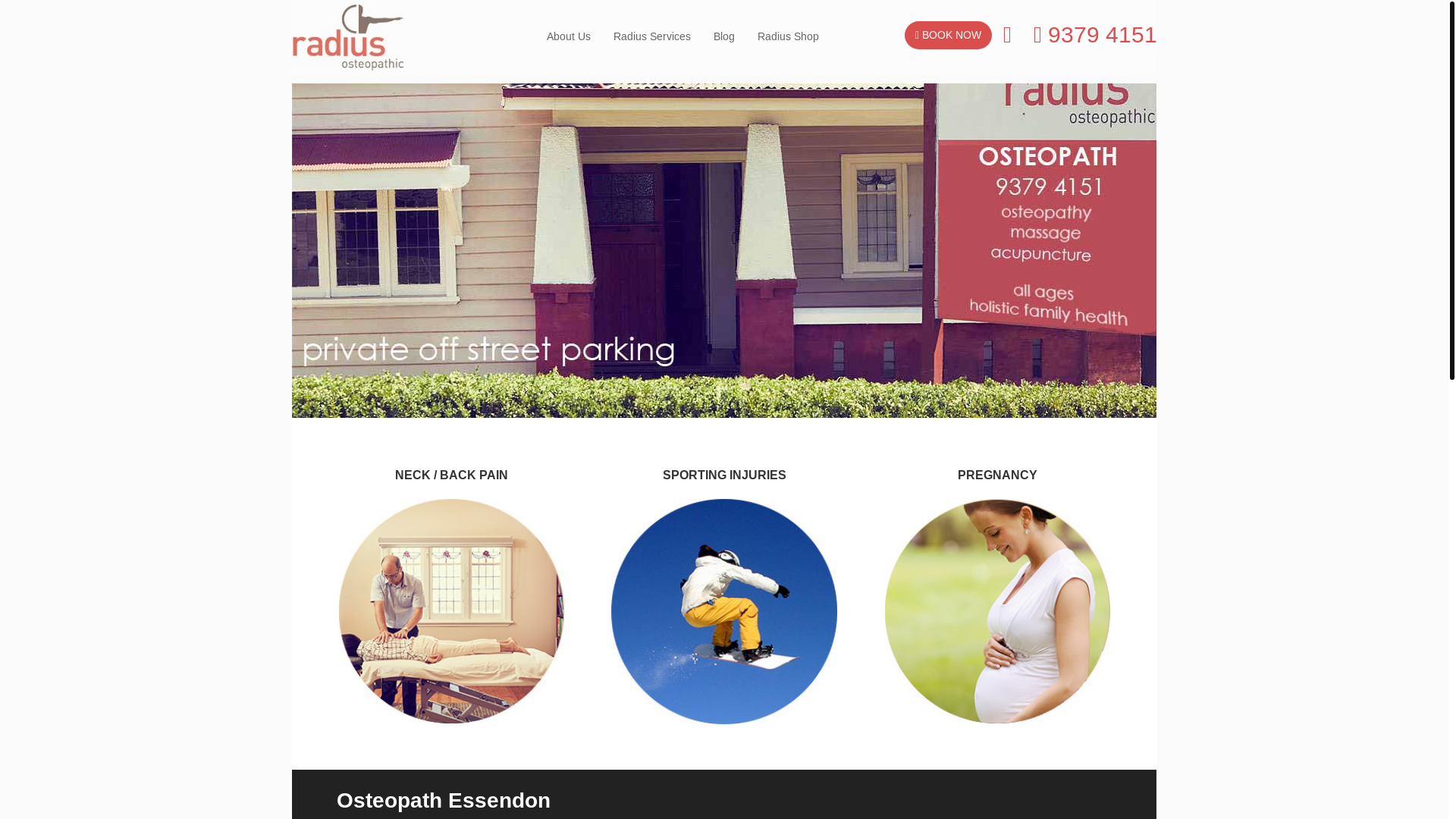 website screenshot of https://radiusosteo.online/