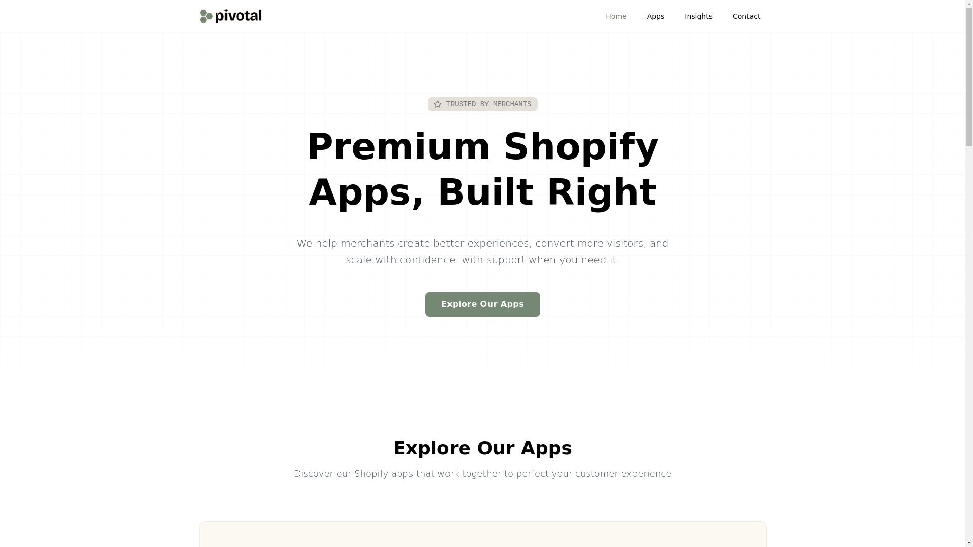 website screenshot of https://pivotal-apps.com
