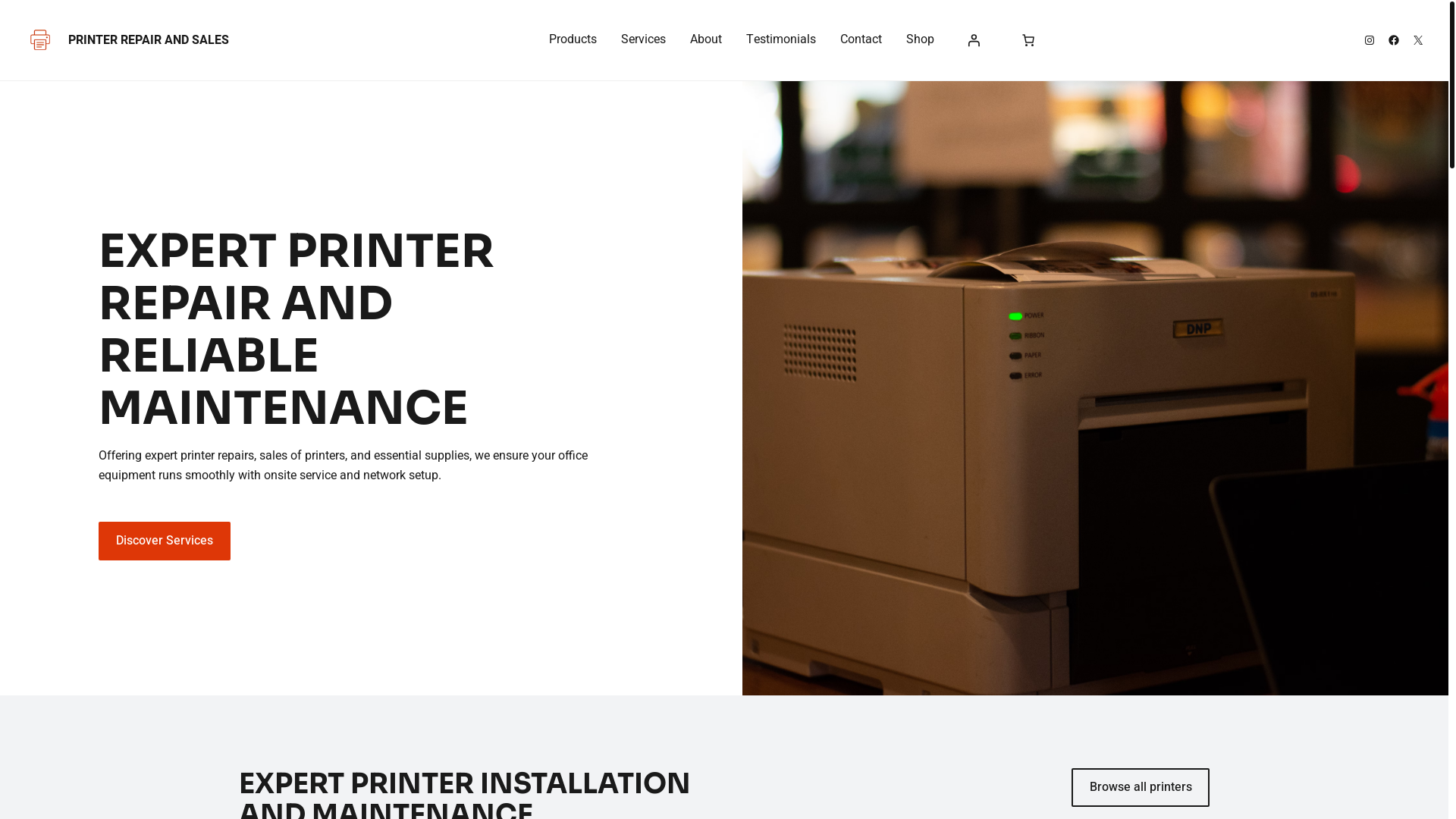 website screenshot of https://printerrepairuae.com/