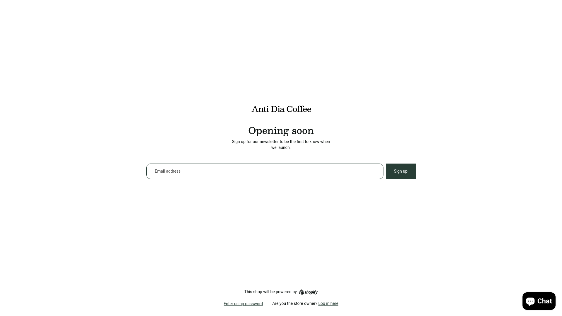website screenshot of https://antidiacoffee.com/