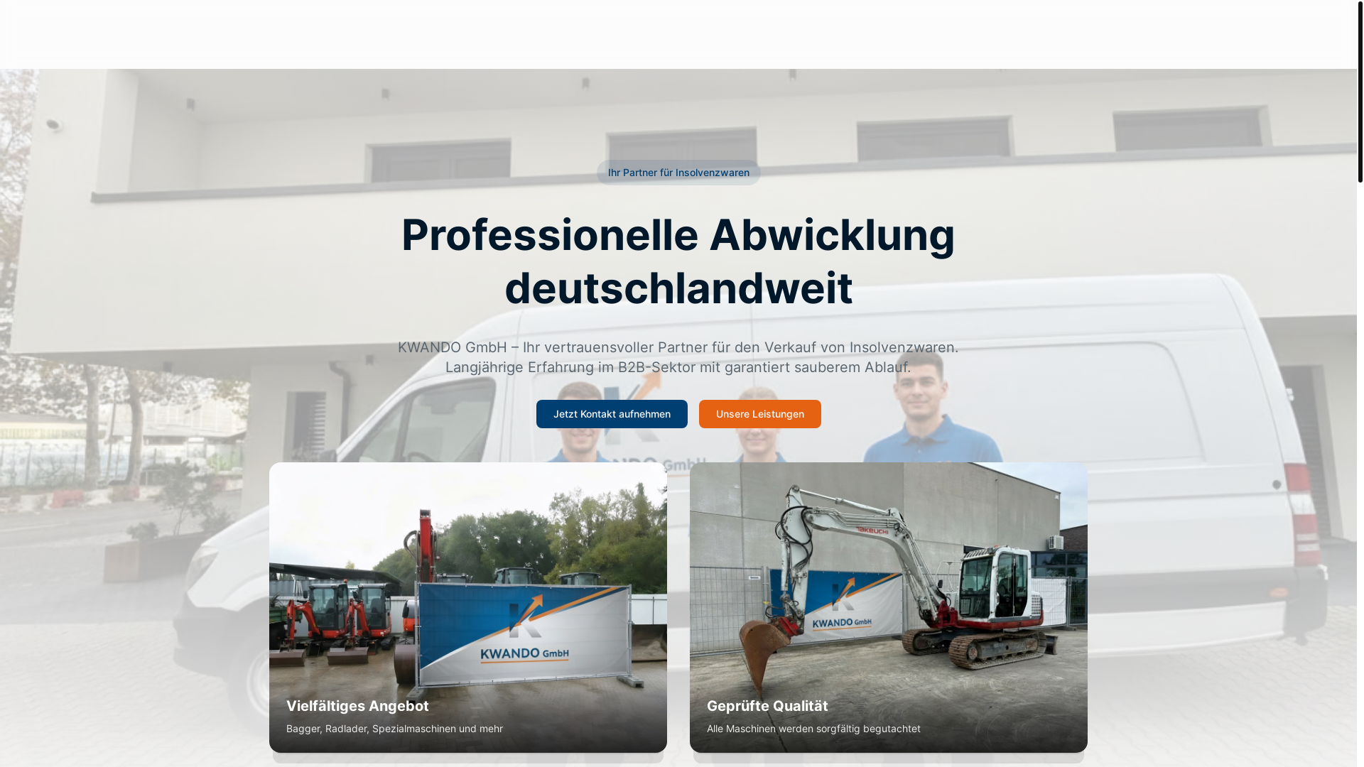 website screenshot of https://kwando-gmbh.de/