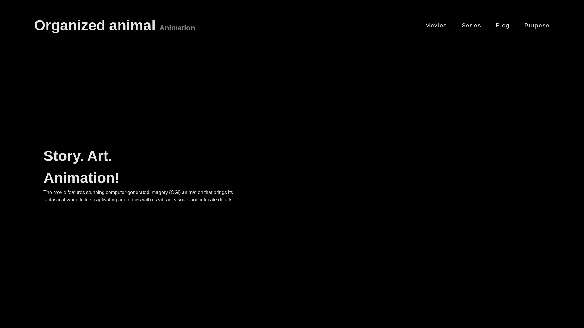 website screenshot of https://organizedanimalanimation.com/