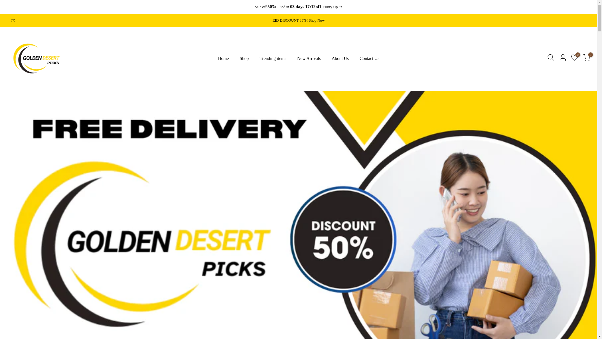 website screenshot of https://goldendesertpicks.store/