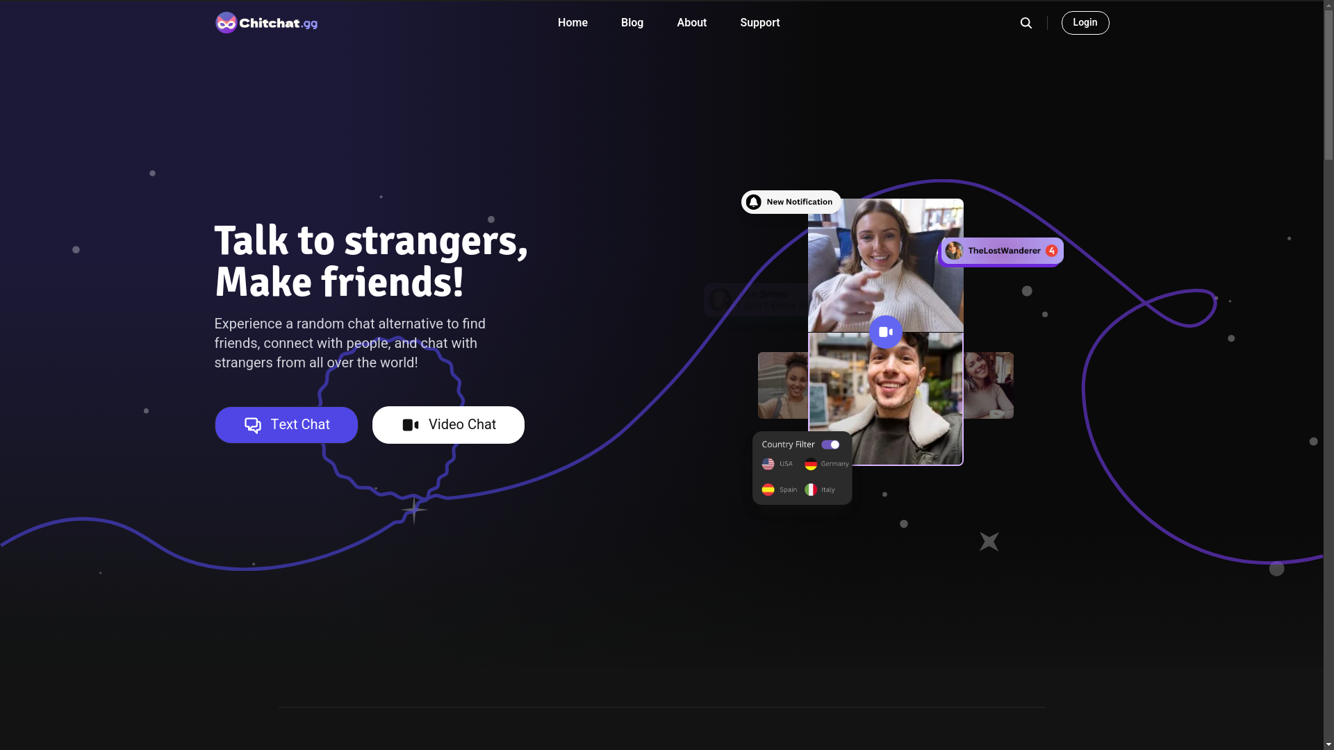 website screenshot of https://chitchat.gg/