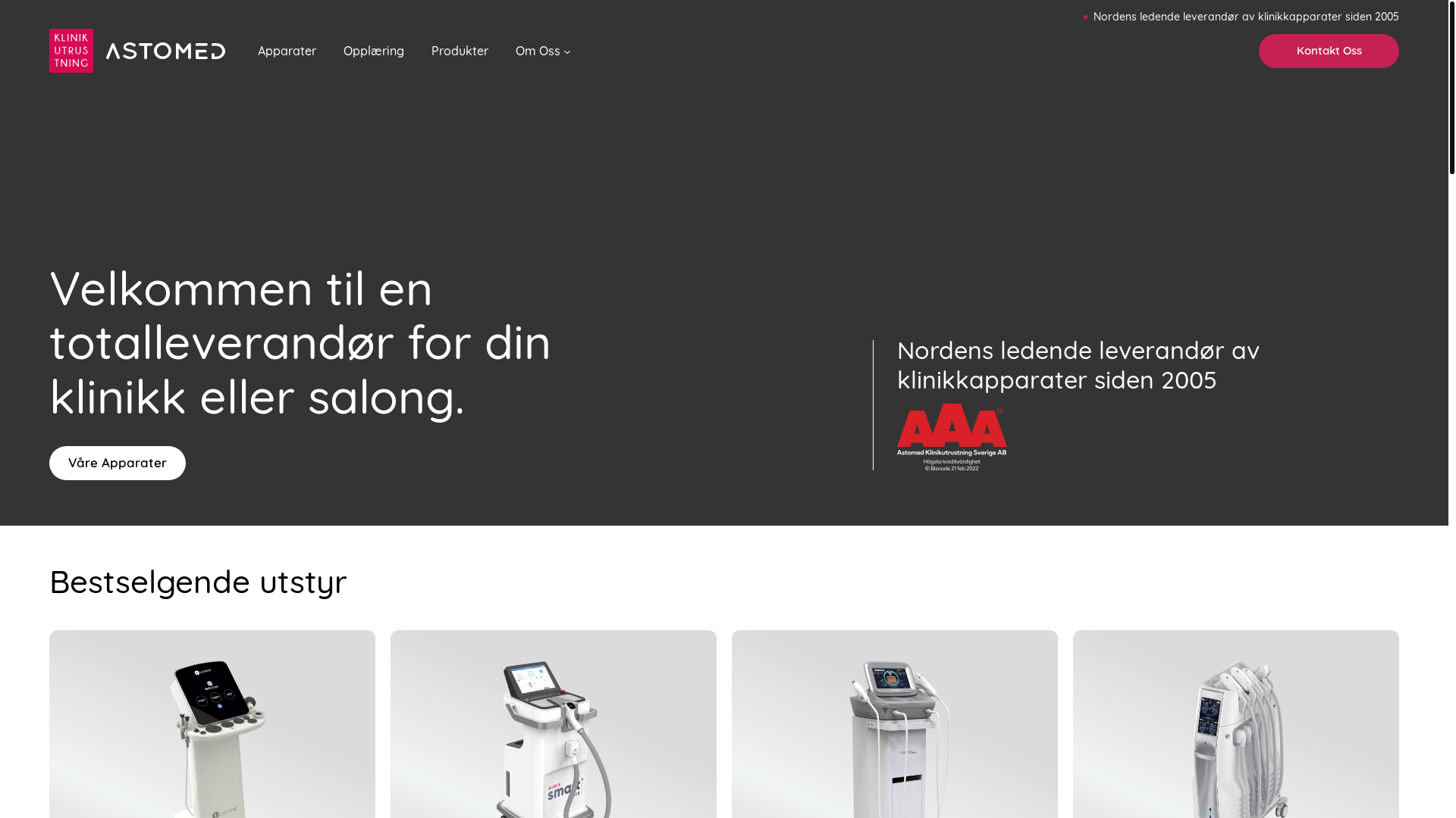 website screenshot of https://klinikkapparater-no.pages.dev/