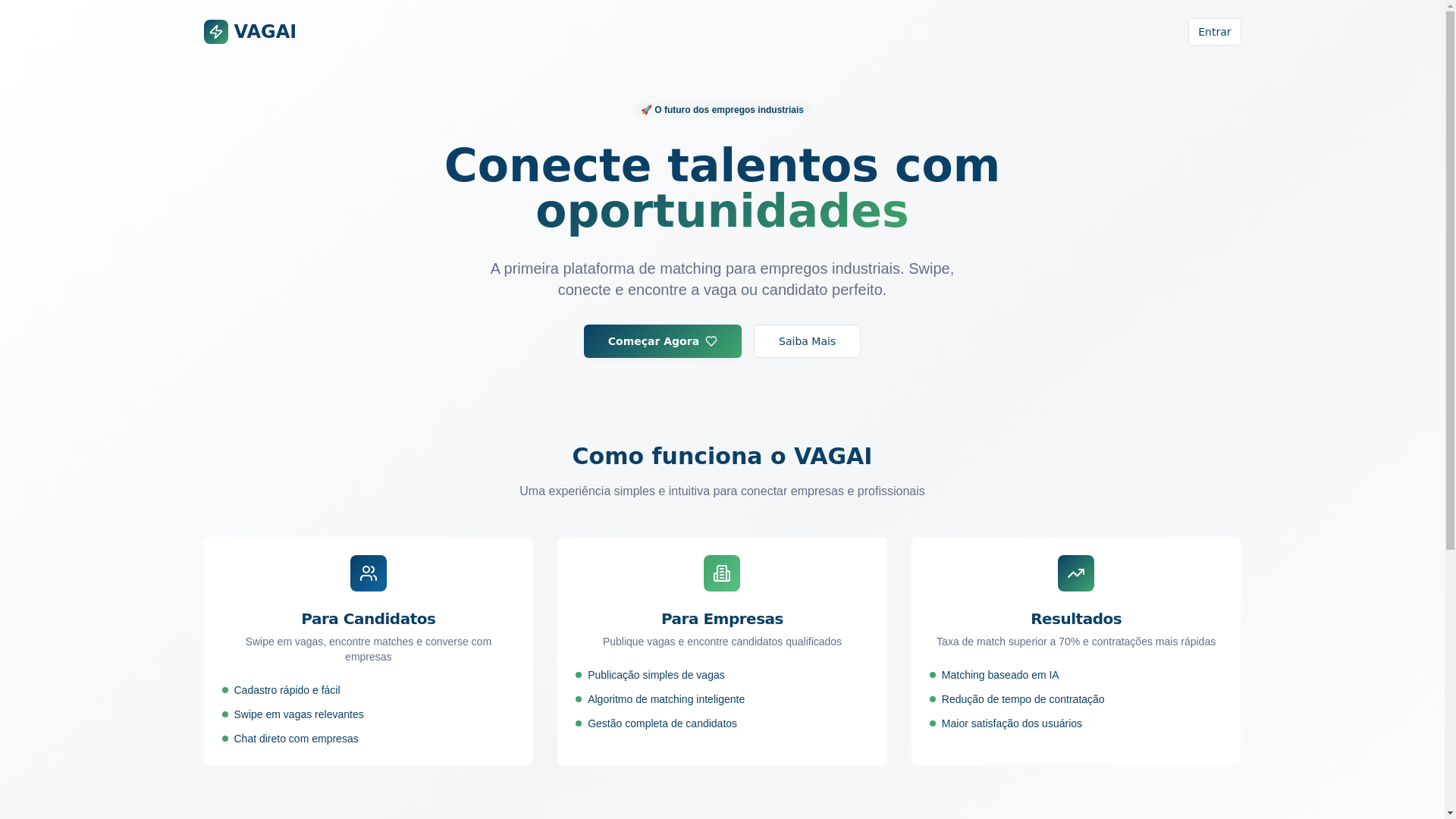 website screenshot of https://vagai.com.br/