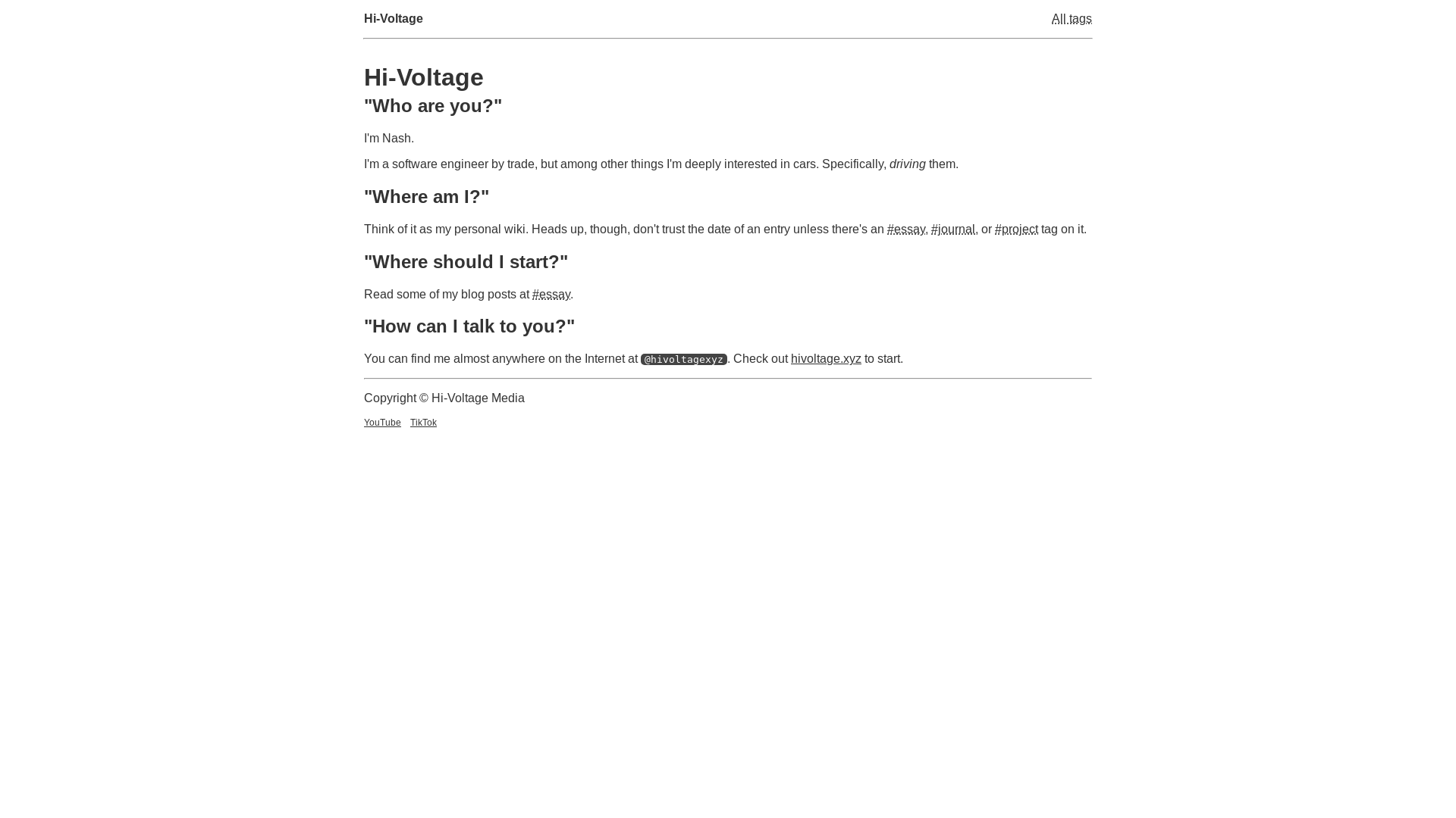 website screenshot of https://hivoltage-blog.pages.dev/