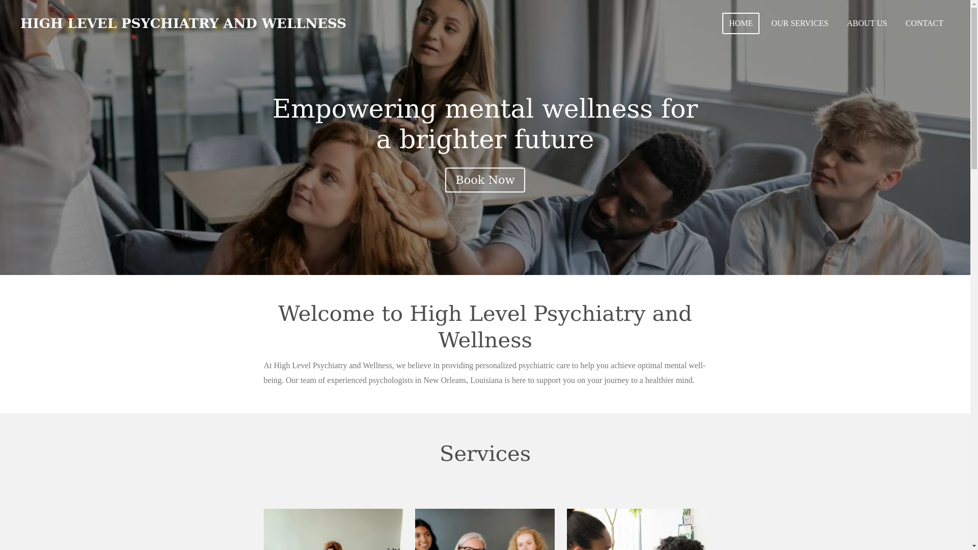 website screenshot of https://highlevelpsychiatryandwellness.com/