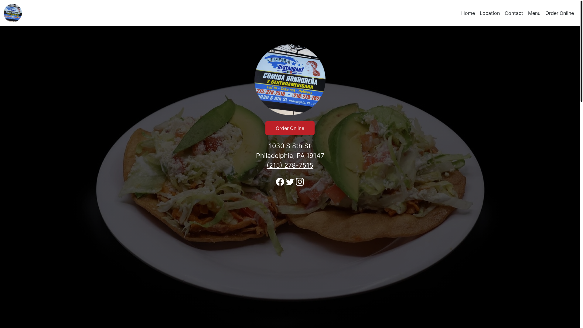 website screenshot of https://lempirarestaurantpa.com/
