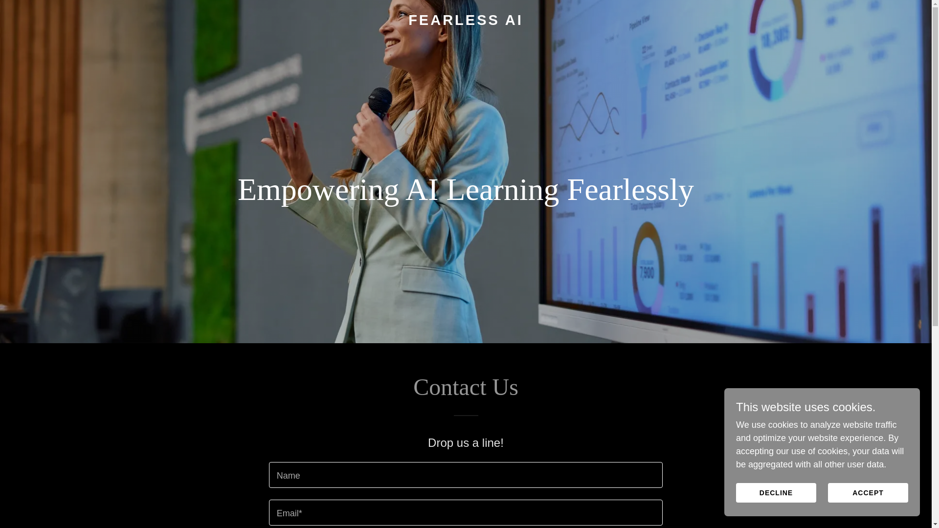 website screenshot of https://fearlessai.co.uk/