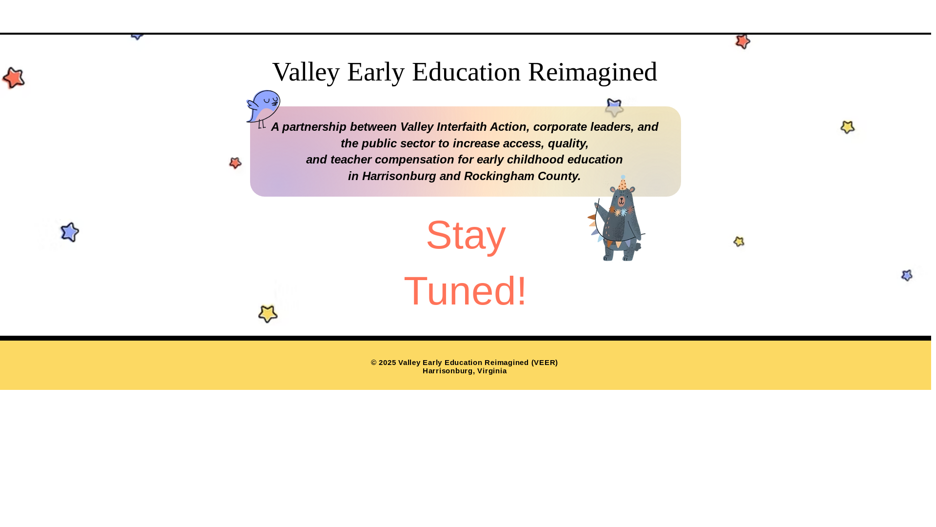 website screenshot of https://valleyearlyeducationreimagined.org/