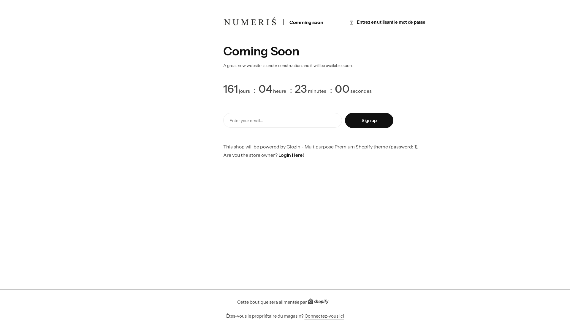 website screenshot of https://mynumeris.com/